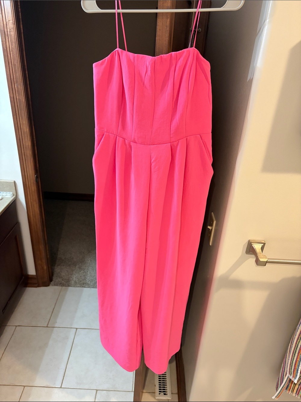 a new day Hot Pink Strapless Jumpsuit